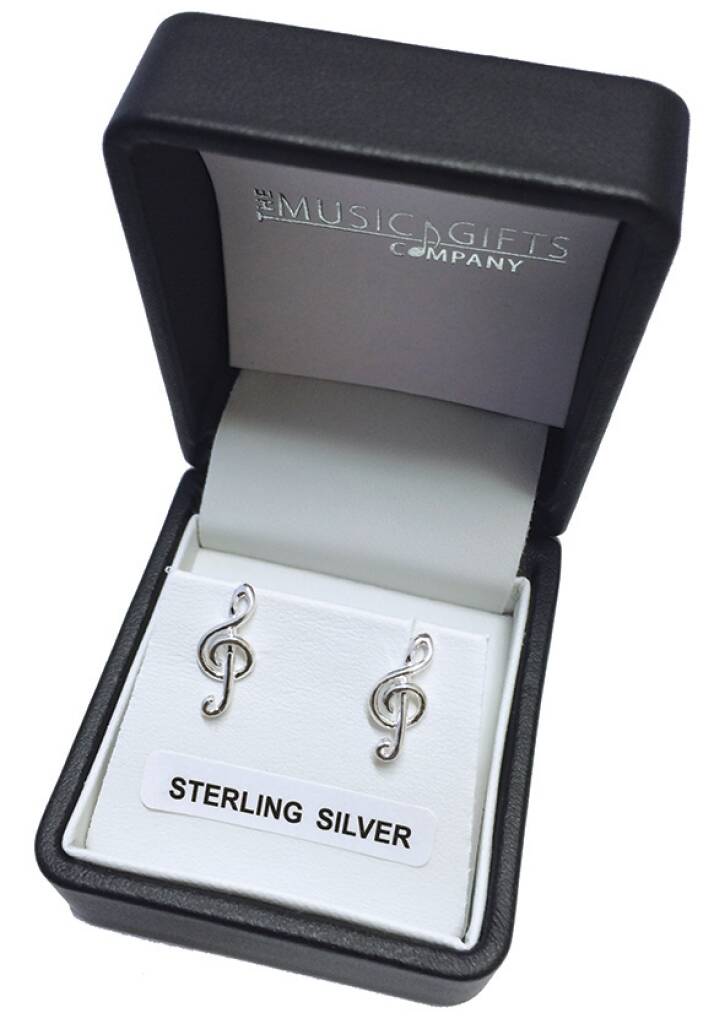 Sterling Silver Treble Clef Earrings