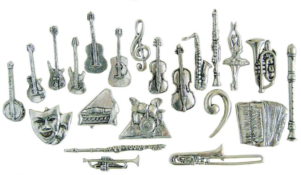 Pewter Pin Badge Acoustic Guitar