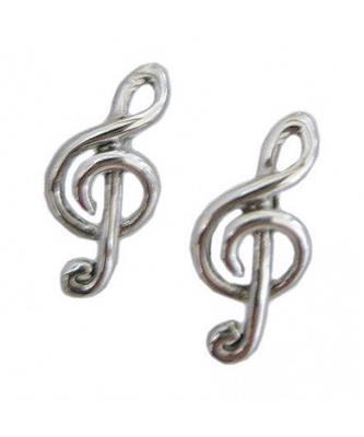 Sterling Silver Treble Clef Earrings